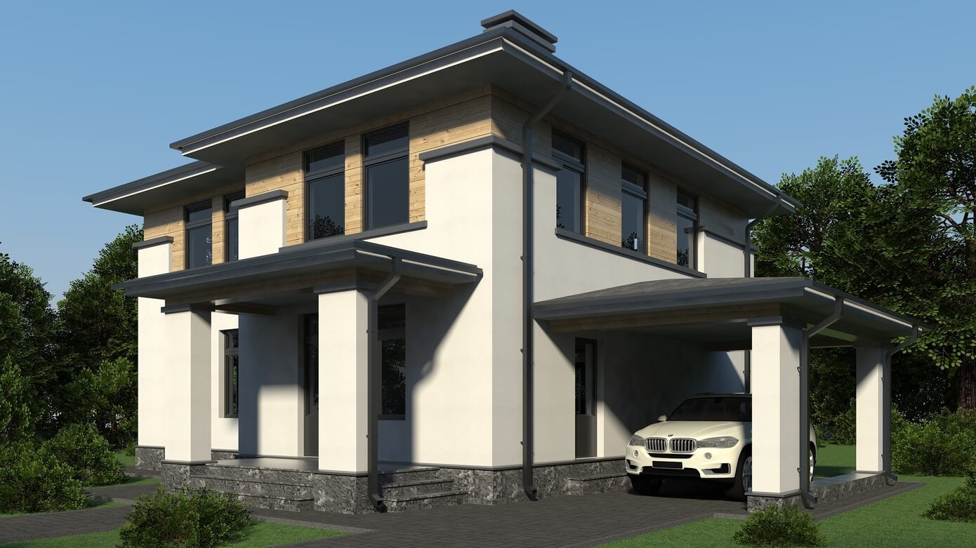 Современный двухэтажный дом DK-191-4