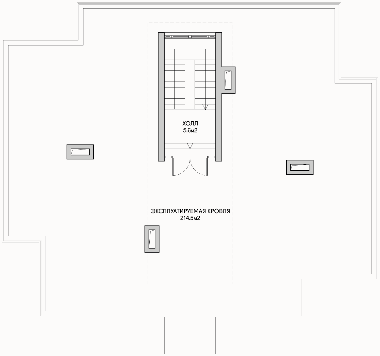 Планирока 3-го этажа в проекте Доходный дом на 8 квартир-студий MK-208
